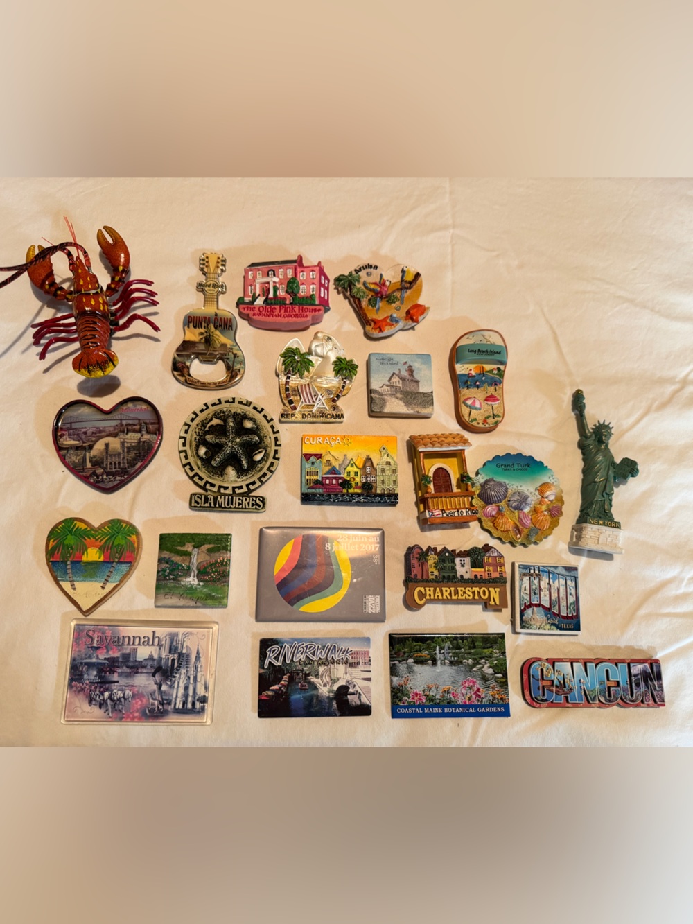 Assorted Travel Souvenir Magnet Lot - Multicolor